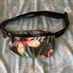 ALOHA Collection Floral Black Belt Bag